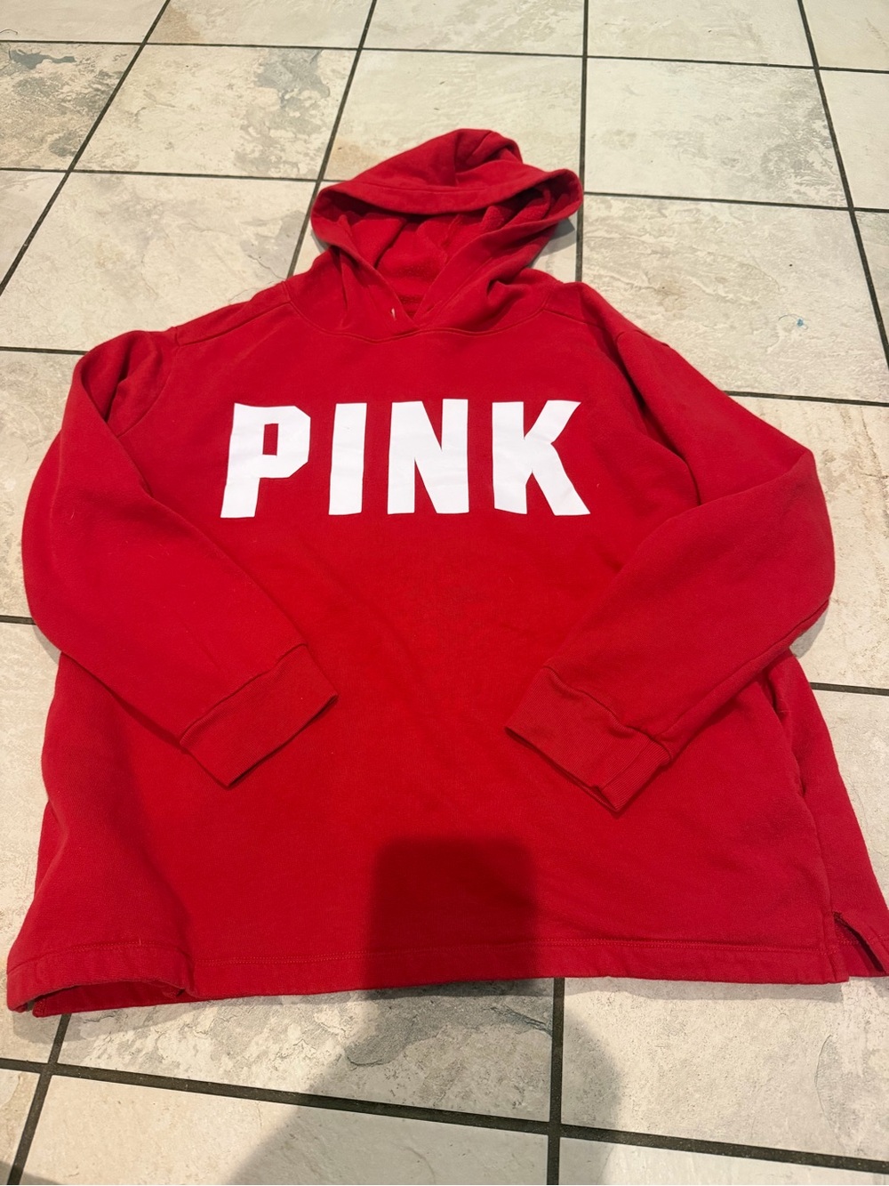 PINK Victoria's Secret Red Hoodie with White Logo